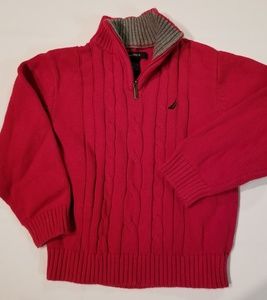 Boys Nautica 1/4 zip Red Sweater